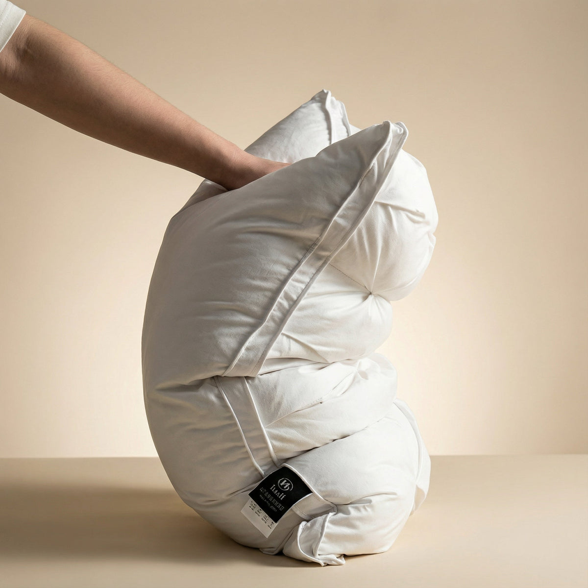 Goose Down Sleep Pillow with Natural Cotton Shell for Side, Back & Stomach Sleepers | Lonoma
