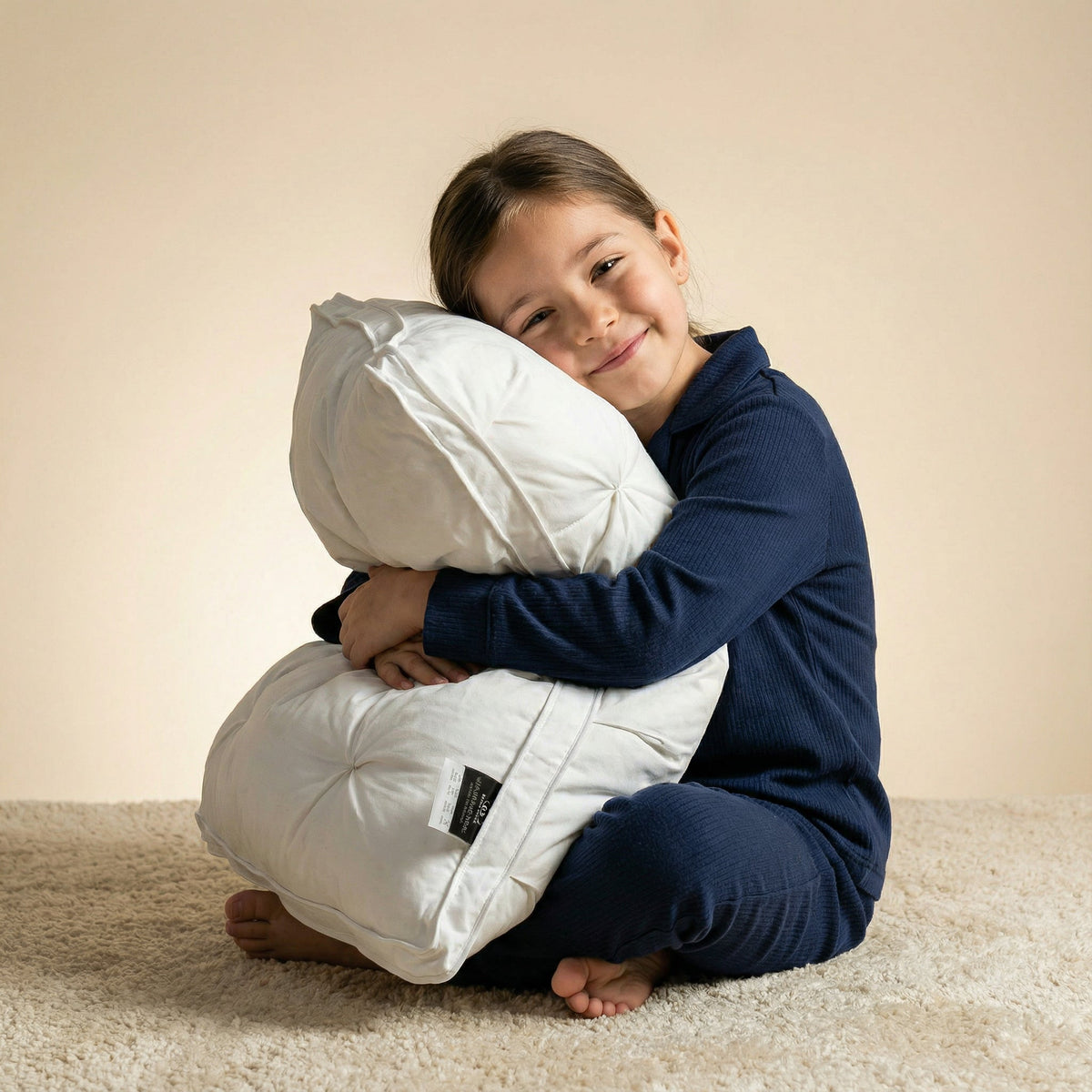 Goose Down Sleep Pillow with Natural Cotton Shell for Side, Back & Stomach Sleepers | Lonoma