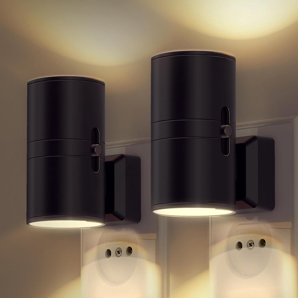 Plug-In LED Night Light with Motion Sensor & Dimmer – Automatic Dusk-to-Dawn Lamp for Hallway, Bedroom & Bathroom | Lonoma