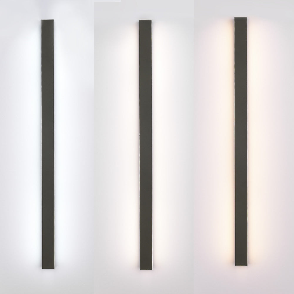Outdoor Wall Light Fixture IP65 Waterproof Linear LED Strip Black Cement Gray 12-79 Inch Motion Sensor for Patio Porch | Lonoma