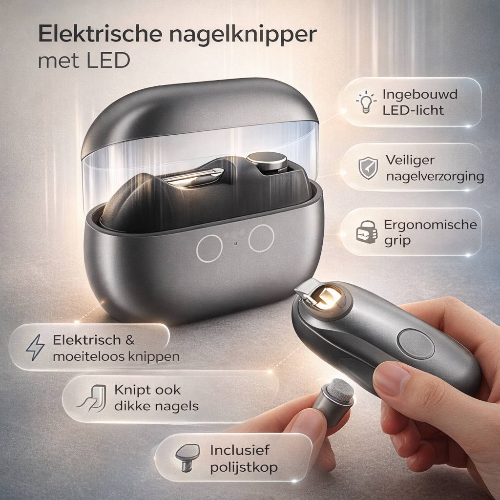 Electric Nail Clipper with LED Light | Cordless Battery Powered Nail Trimmer for Seniors & Arthritis | Ergonomic Grip | Safe Precision | Lonoma