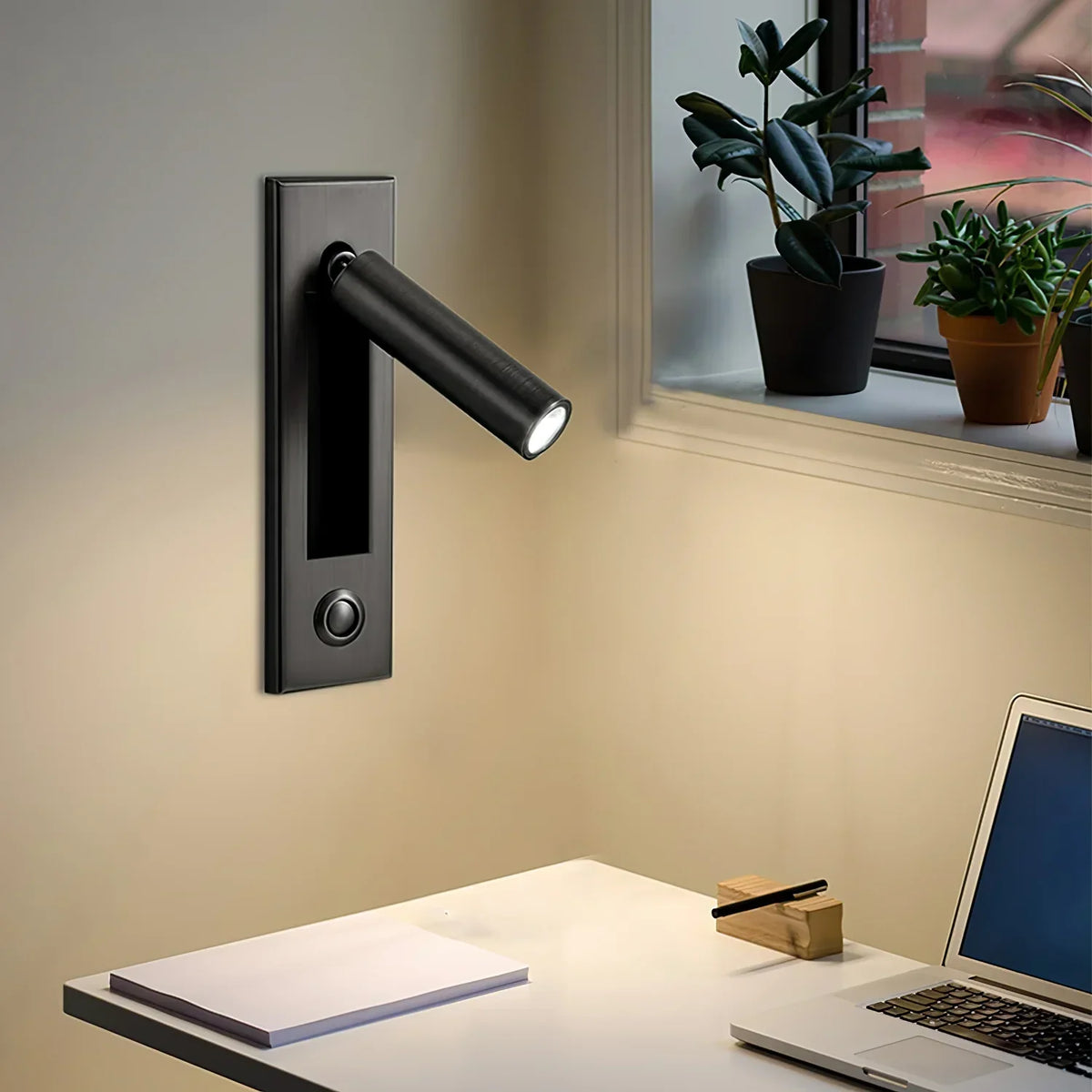 Adjustable Metal Wall Sconce Cylindrical or Square Design Hardwired LED Spotlight for Bedroom Hallway Accent Lighting Brushed Nickel Black | Lonoma
