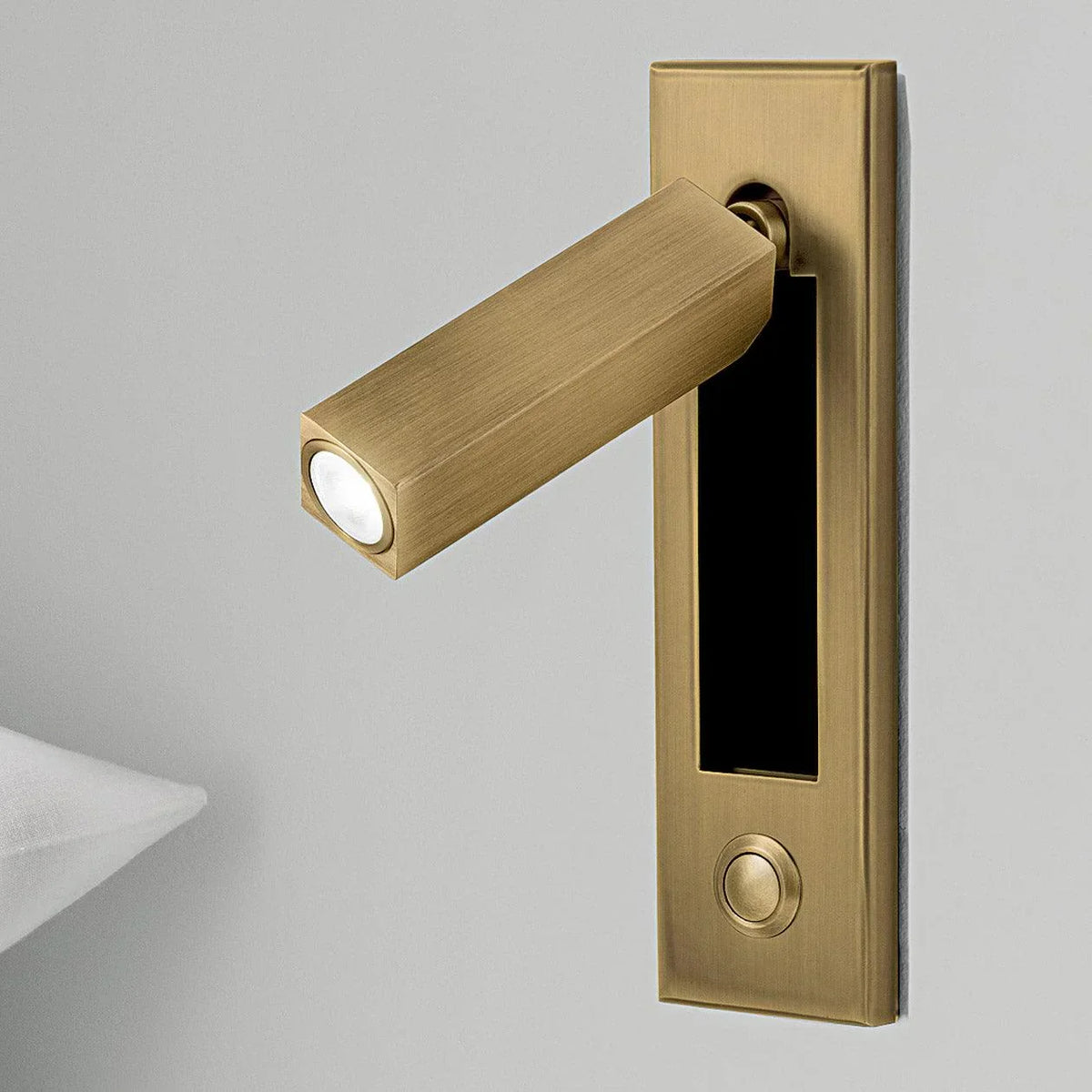 Adjustable Metal Wall Sconce Cylindrical or Square Design Hardwired LED Spotlight for Bedroom Hallway Accent Lighting Brushed Nickel Black | Lonoma