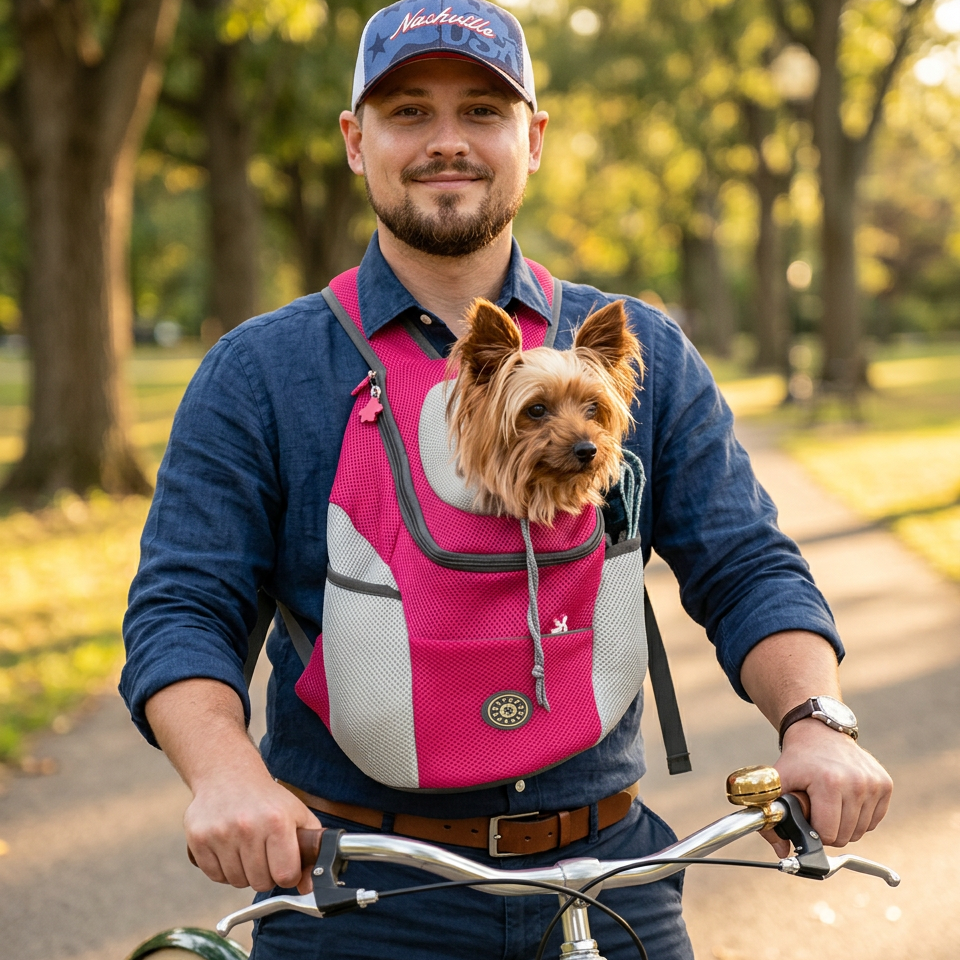 Dog Carrier Backpack for Pets Up to 22 lb Mesh Ventilation Hip Support Safety Leash Adjustable Straps for Hiking Travel | Lonoma