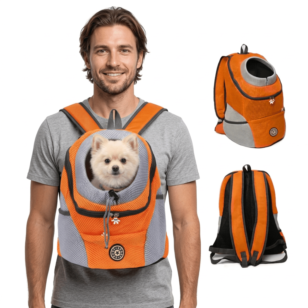 Dog Carrier Backpack for Pets Up to 22 lb Mesh Ventilation Hip Support Safety Leash Adjustable Straps for Hiking Travel | Lonoma
