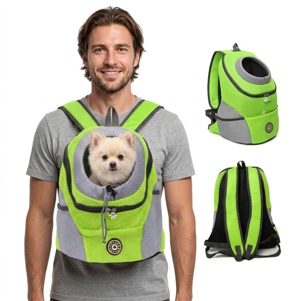 Dog Carrier Backpack for Pets Up to 22 lb Mesh Ventilation Hip Support Safety Leash Adjustable Straps for Hiking Travel | Lonoma