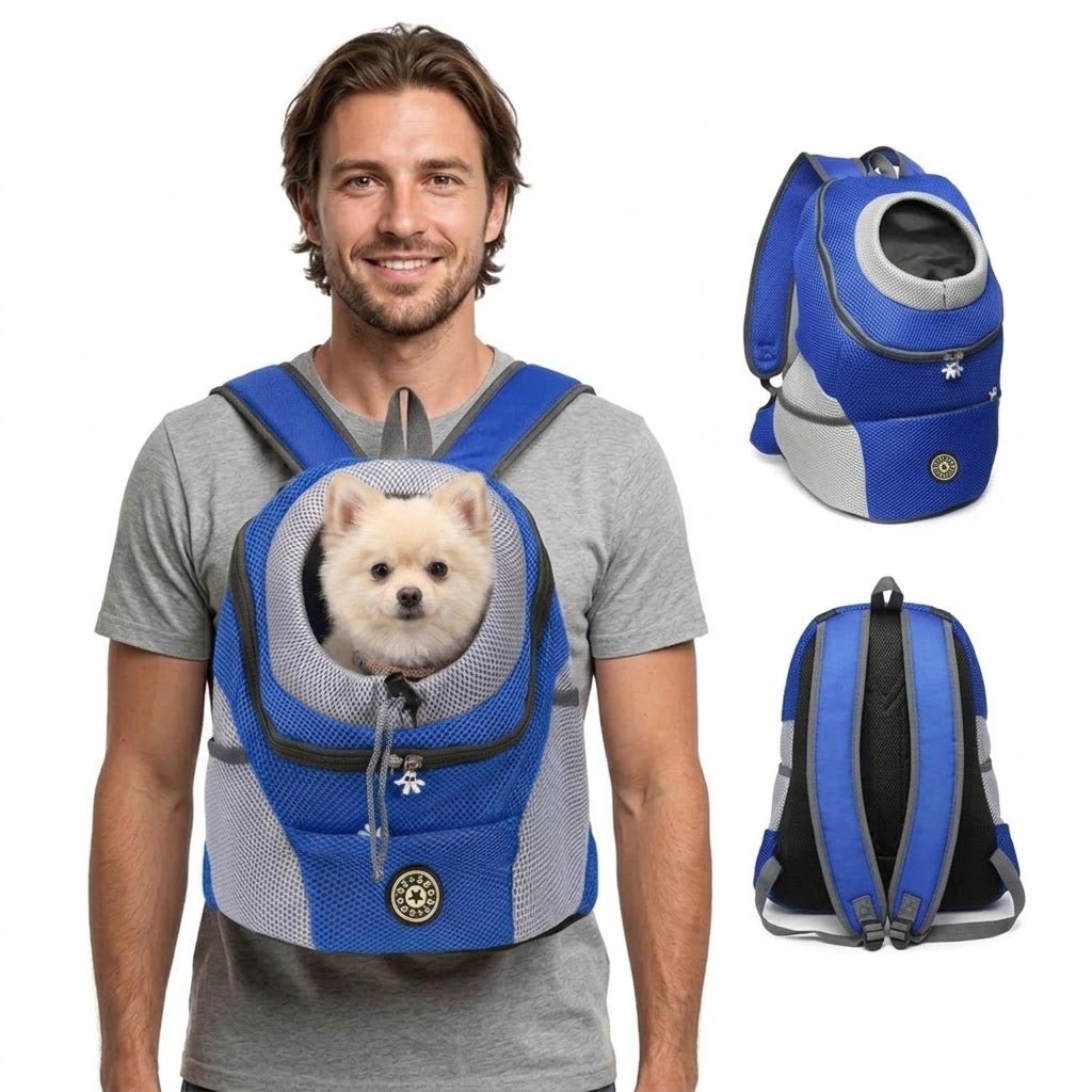 Dog Carrier Backpack for Pets Up to 22 lb Mesh Ventilation Hip Support Safety Leash Adjustable Straps for Hiking Travel | Lonoma