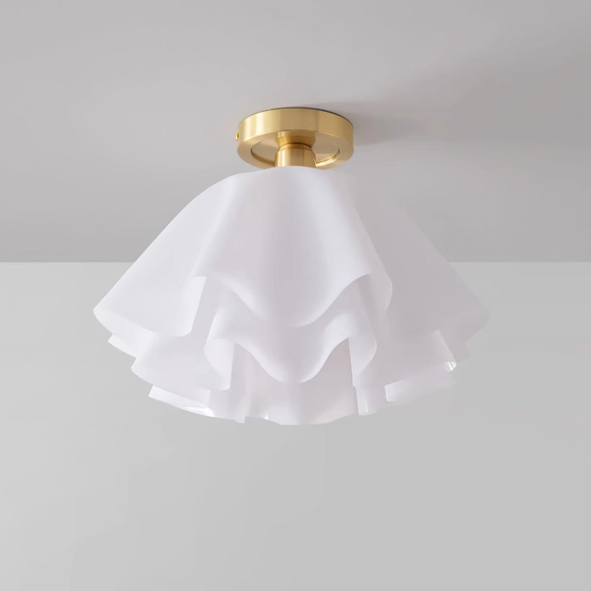 Flower-Shaped Ceiling Light Fixture Modern Sculptural Flush Mount E26 Base Indoor Metal Acrylic Shade for Bedroom Hallway Entryway | Lonoma