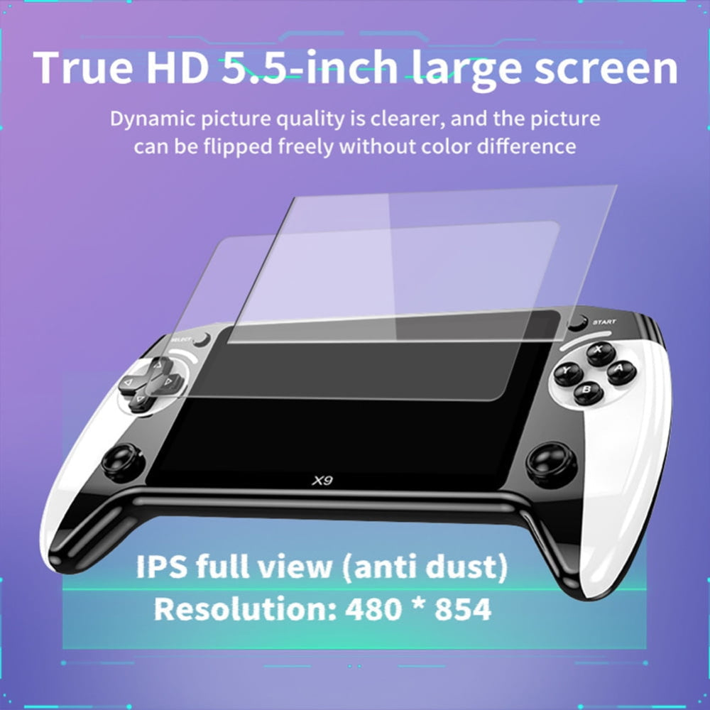 Handheld Gaming Console with 10,000 Retro Games, 5.5-Inch HD Screen, Built-In Media Player for Travel, Home Use | Lonoma