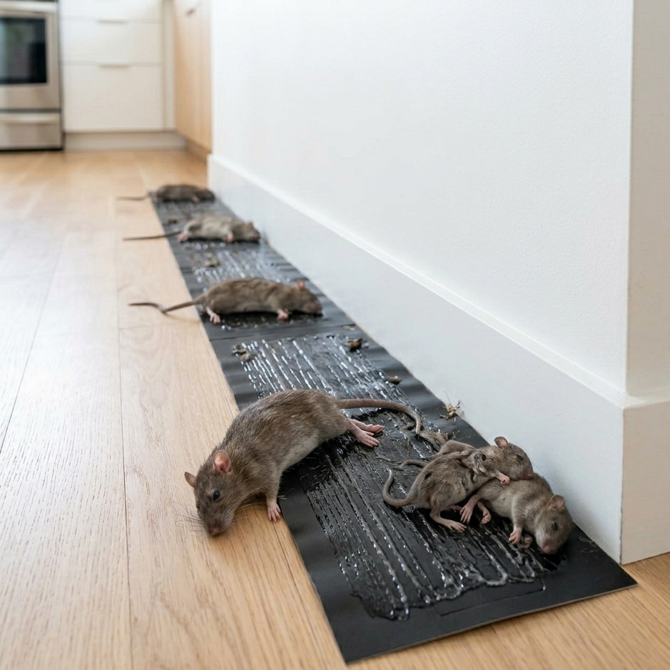 Extra Large Glue Traps for Mice, Rats & Roaches, 10 Pack Poison-Free Sticky Pest Traps, Indoor Outdoor Garage Kitchen Basement | Lonoma