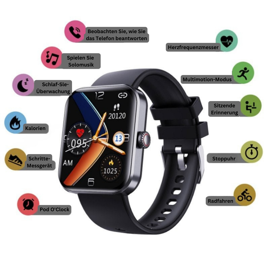 Wellness Tracker Smartwatch with Heart Rate Monitor, Blood Pressure & Sleep Tracking for Fitness Health Management | Lonoma