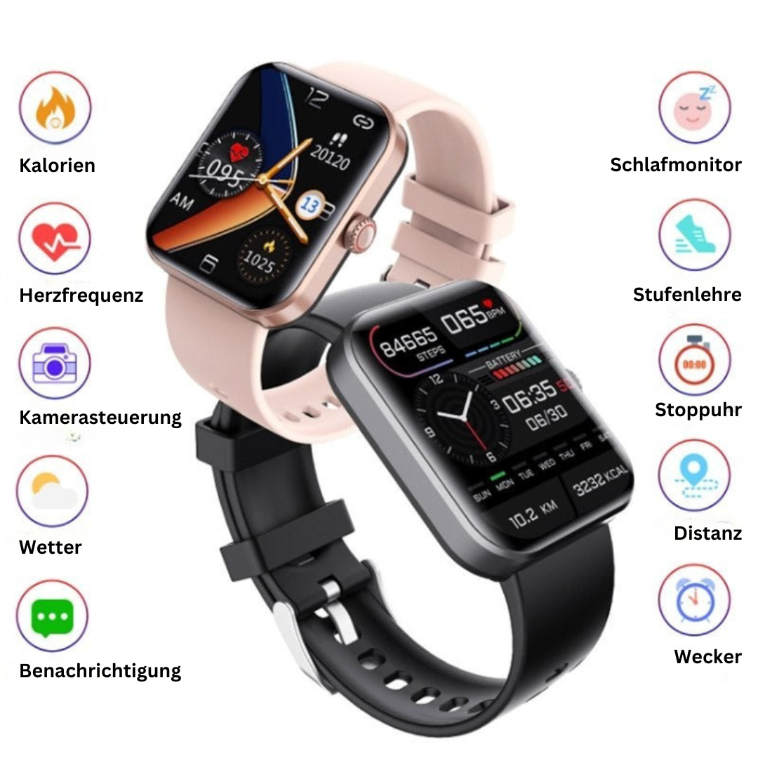 Wellness Tracker Smartwatch with Heart Rate Monitor, Blood Pressure & Sleep Tracking for Fitness Health Management | Lonoma