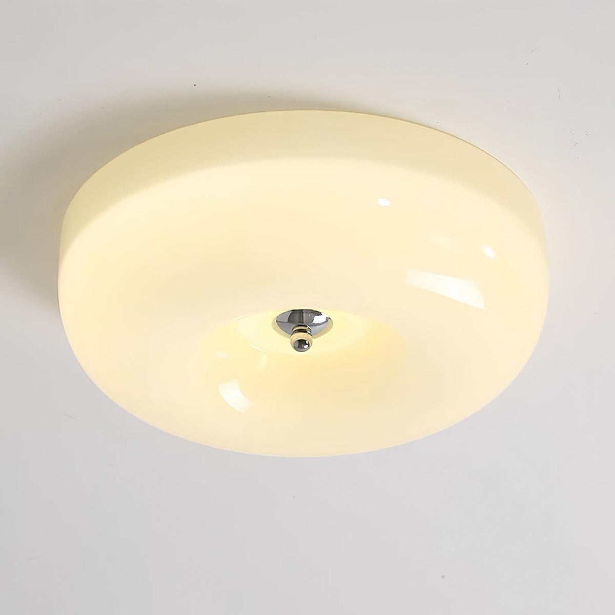 Glass Button Ceiling Light Fixture, Round Flush Mount LED Lamp for Bedroom, Kitchen, Hallway, Integrated Modern Overhead Lighting | Lonoma