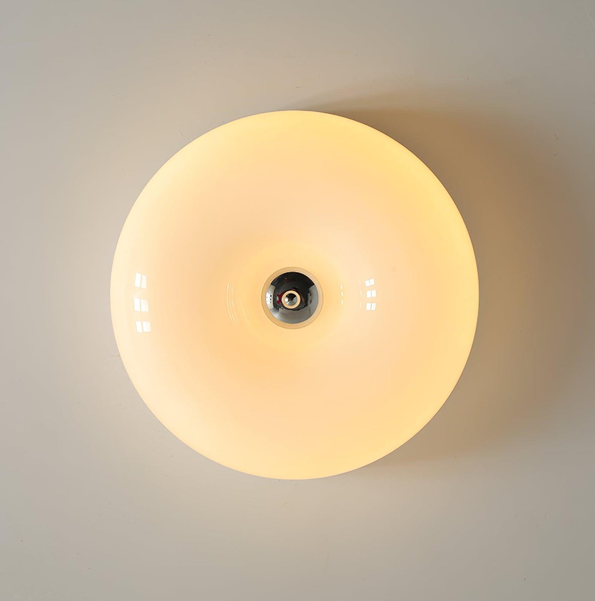 Glass Button Ceiling Light Fixture, Round Flush Mount LED Lamp for Bedroom, Kitchen, Hallway, Integrated Modern Overhead Lighting | Lonoma