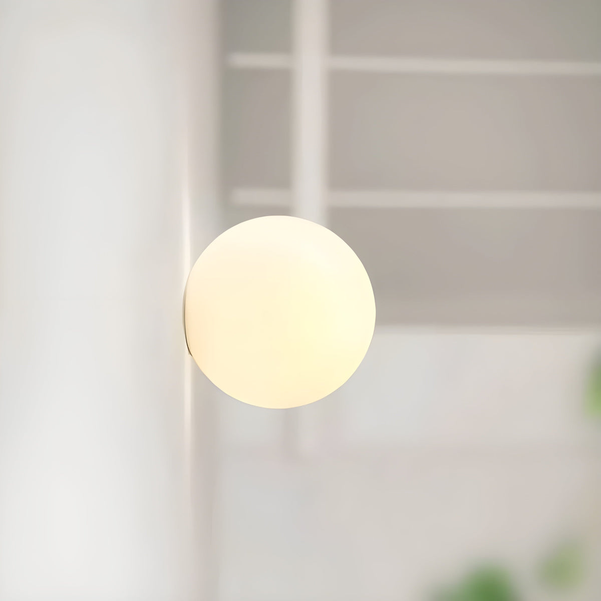 Frosted Glass Globe Wall Sconce with E27 Socket – Modern Nordic Sphere Light for Bedroom, Hallway, Bathroom | Lonoma