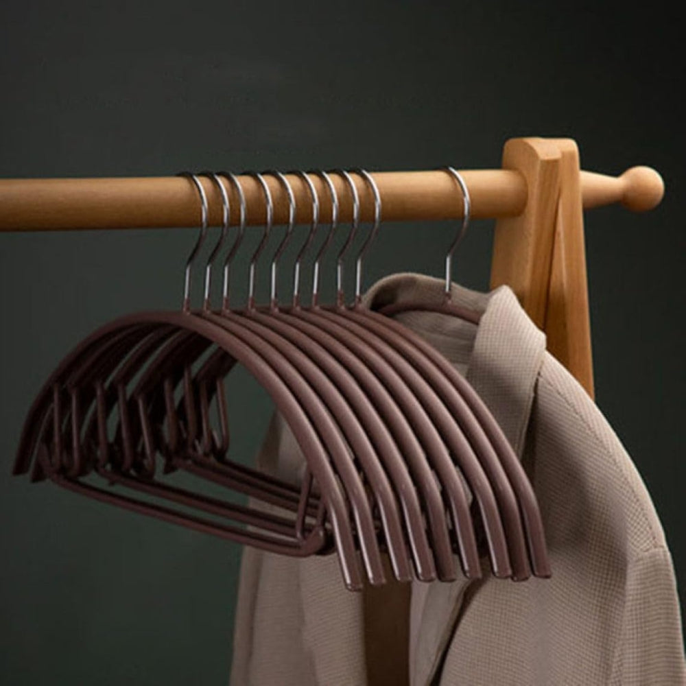 Non-Slip Metal Clothes Hangers, Set of 5 - Velvet-Coated Closet Organizer Hangers for Shirts, Dresses, Blazers & Light Jackets | Lonoma