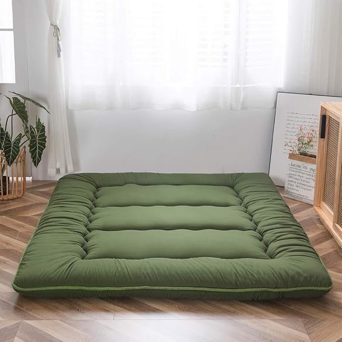 Foldable Floor Mattress 4 Inch Thick Japanese Futon Sleep Pad Guest Bed for Adults Kids Meditation Yoga Mat | Lonoma