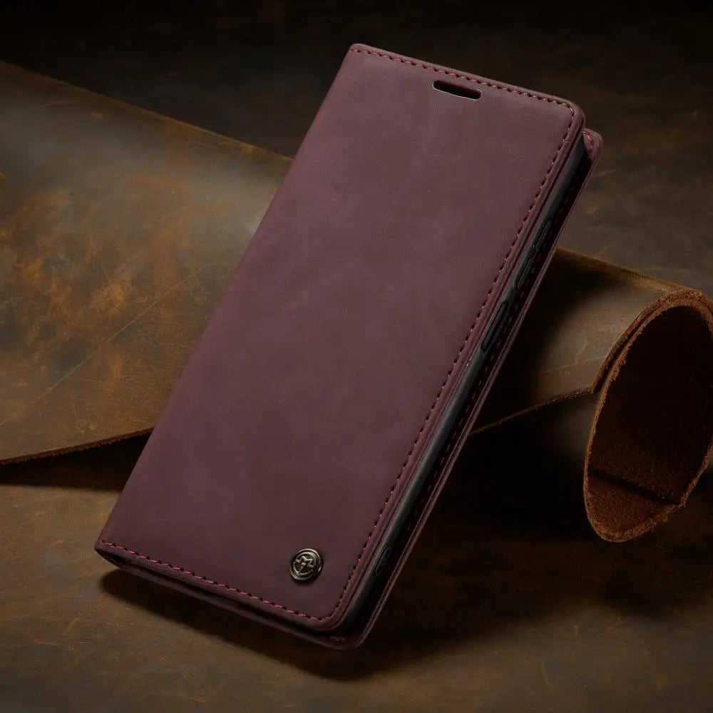 Magnetic Flip Wallet Phone Case for Samsung Galaxy with Card Slots and Kickstand Premium Faux Leather Folio Cover | Lonoma