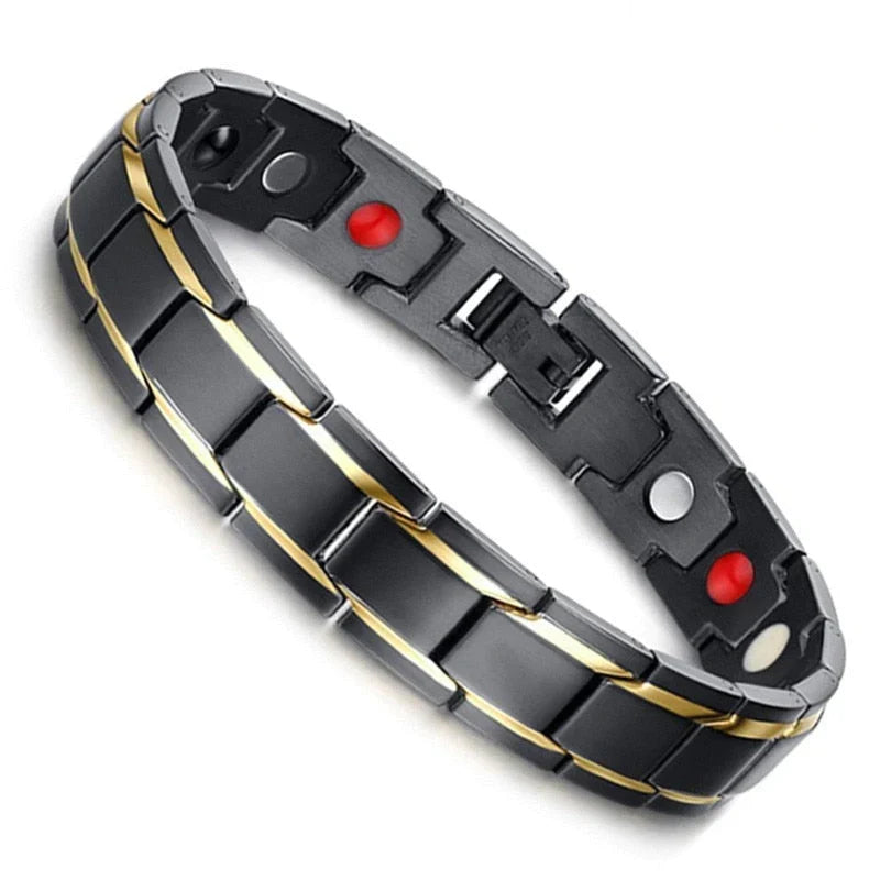 Magnetic Hematite Stainless Steel Bracelet, Waterproof Adjustable Hook Clasp Wristband for Men & Women, Minimalist Everyday Jewelry | Lonoma