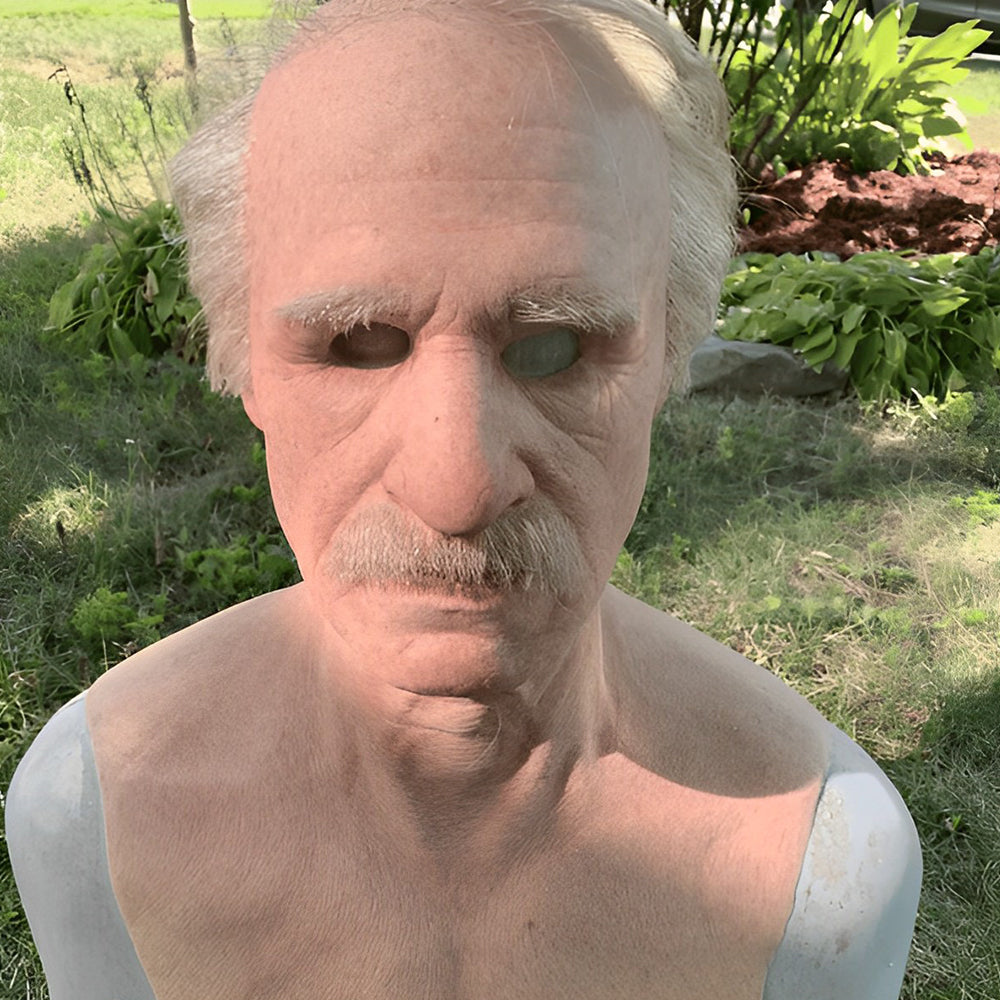 Full Head Character Mask with Hair Realistic Latex Halloween Costume Mask for Adults Cosplay Party Theater Old Man Woman Santa Claus Witch | Lonoma