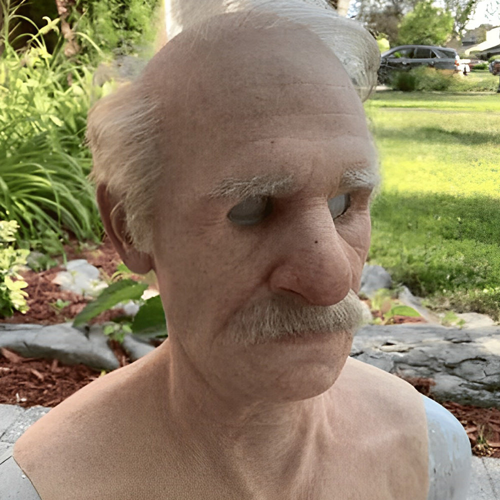 Full Head Character Mask with Hair Realistic Latex Halloween Costume Mask for Adults Cosplay Party Theater Old Man Woman Santa Claus Witch | Lonoma