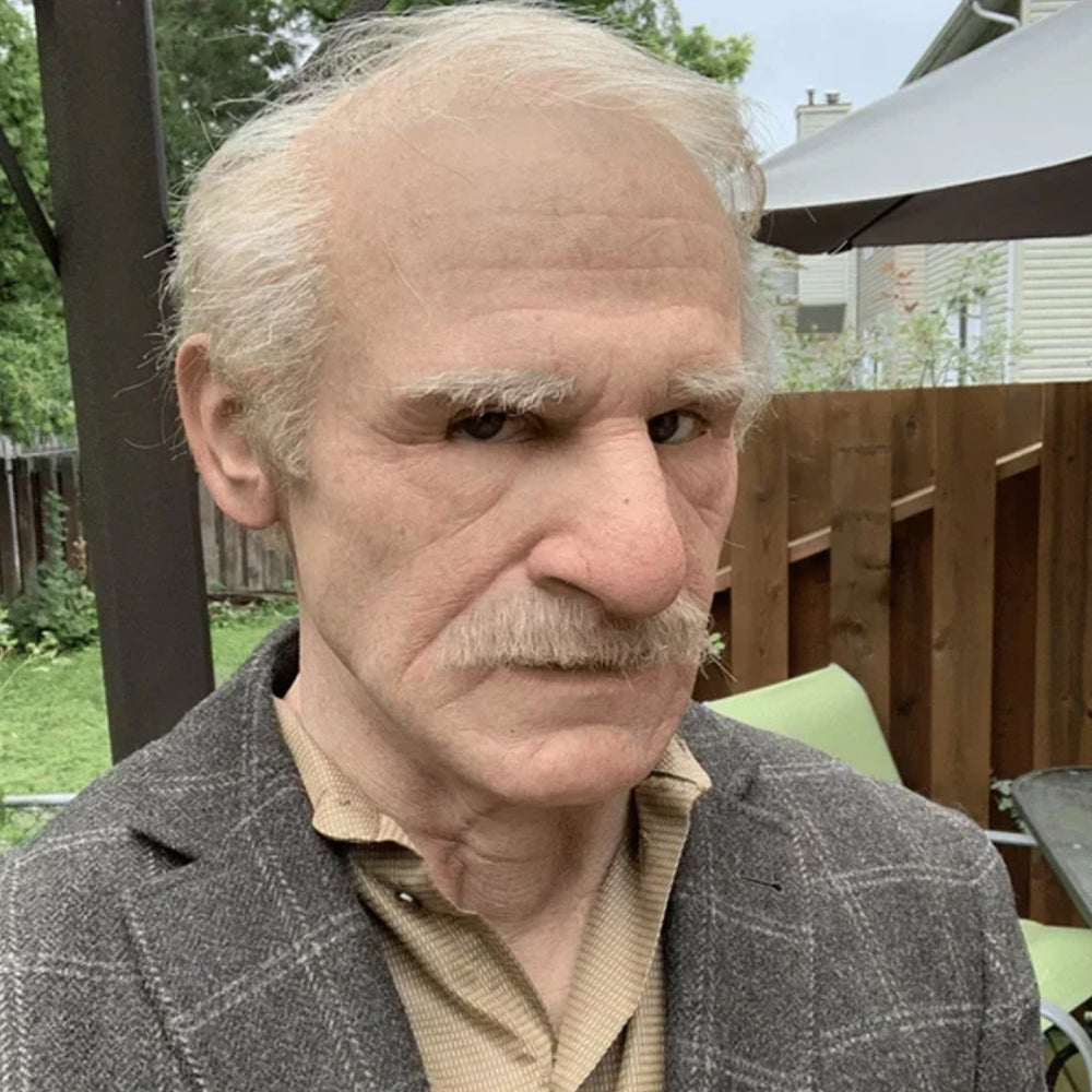Full Head Character Mask with Hair Realistic Latex Halloween Costume Mask for Adults Cosplay Party Theater Old Man Woman Santa Claus Witch | Lonoma