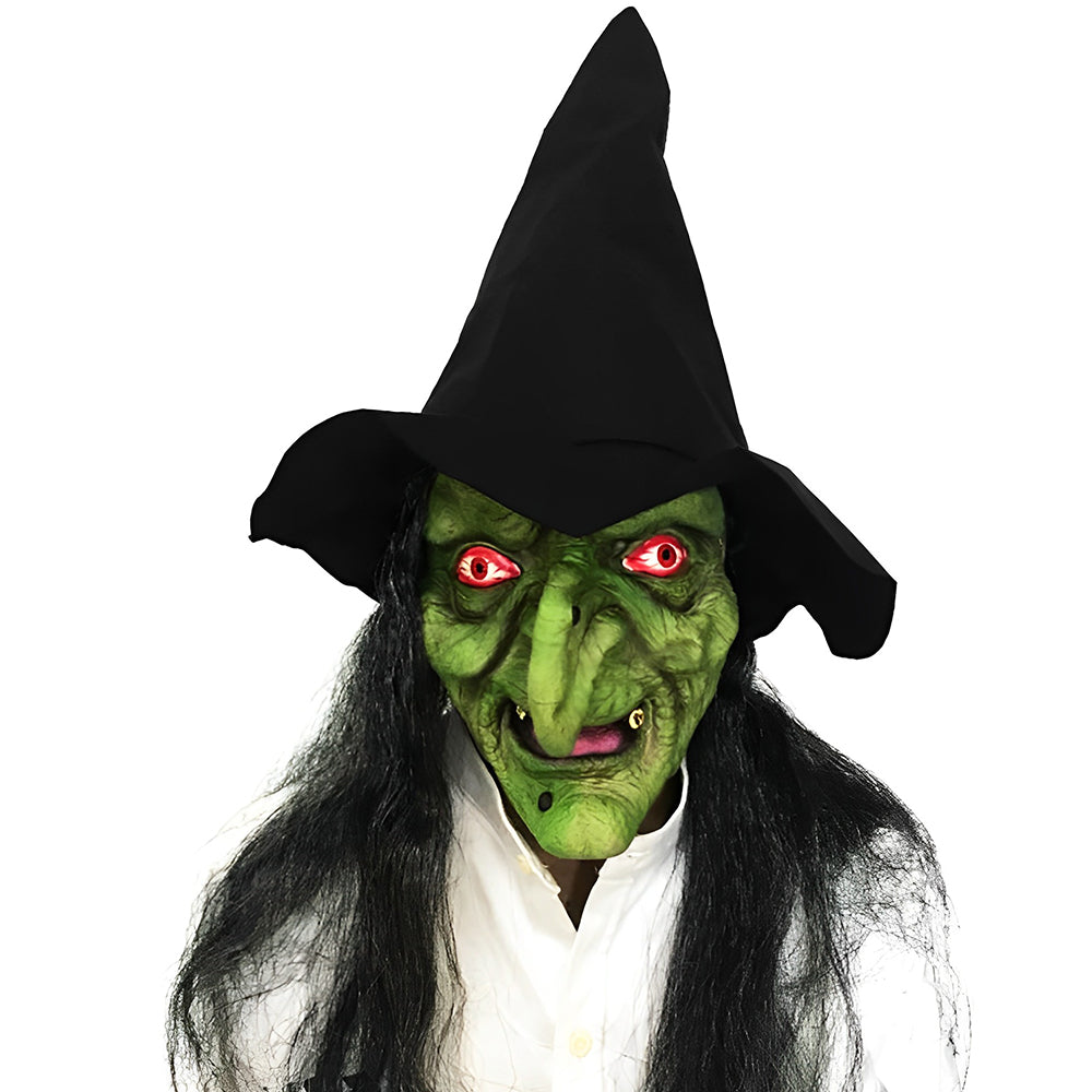 Full Head Character Mask with Hair Realistic Latex Halloween Costume Mask for Adults Cosplay Party Theater Old Man Woman Santa Claus Witch | Lonoma
