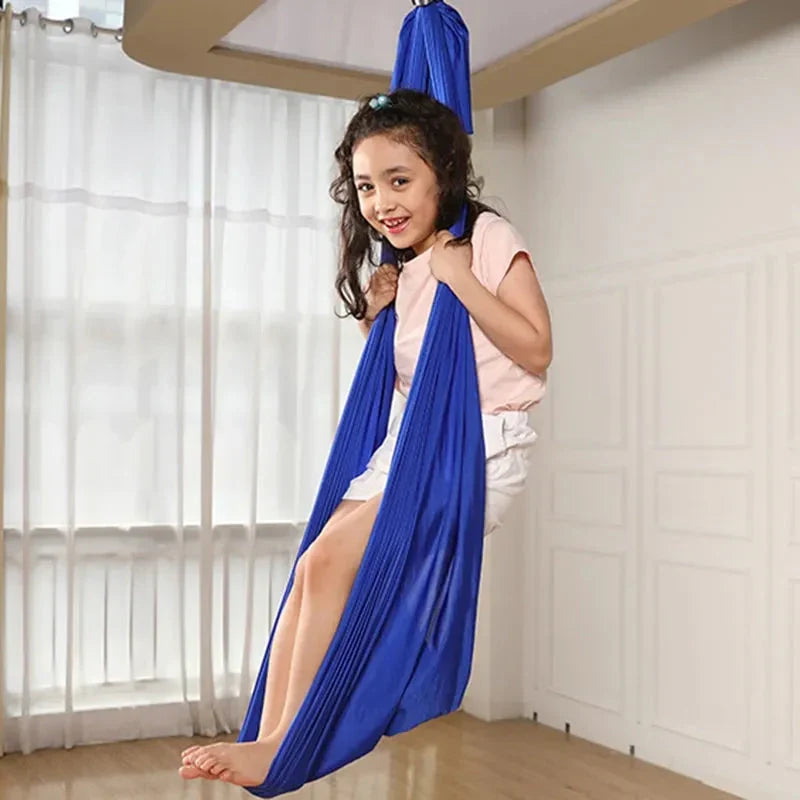Kids Hammock Swing Chair Organic Cotton Sensory Pod for Calm Relaxation Therapy Development Cocoon Seat Indoor Hanging | Lonoma
