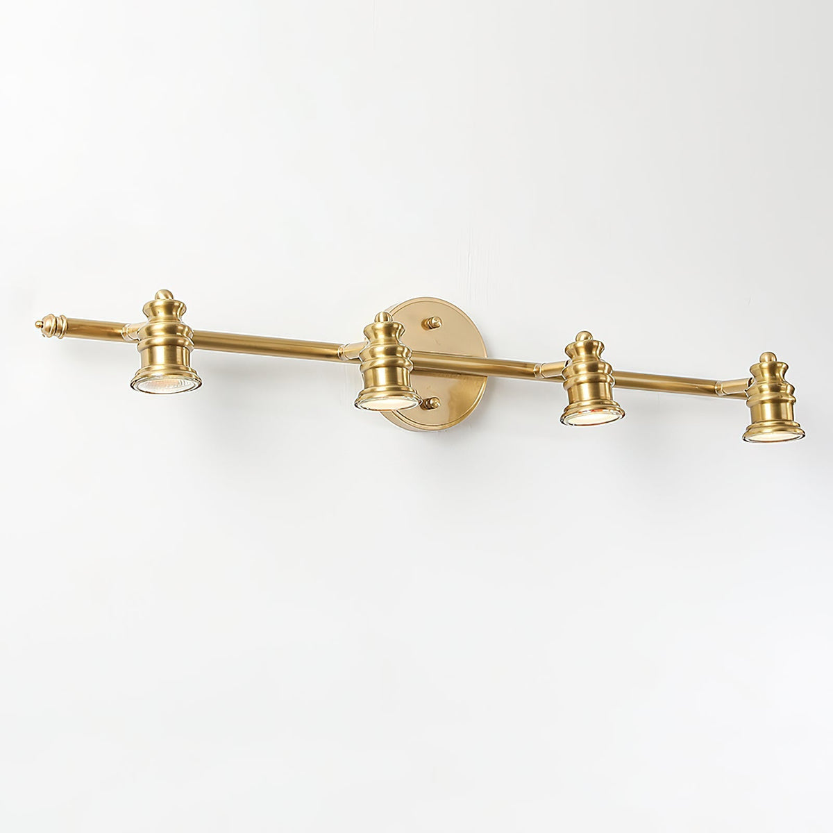Adjustable Brass Wall Sconce with Multiple Spotlights – Indoor Track Light Fixture for Living Room, Bedroom & Hallway – Hardwired MR16 Lamp | Lonoma