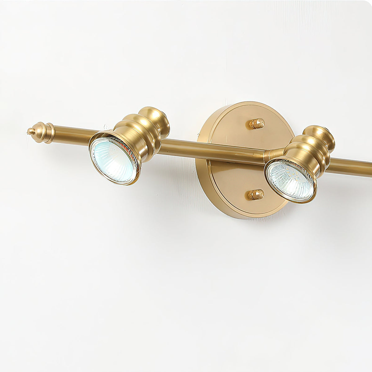Adjustable Brass Wall Sconce with Multiple Spotlights – Indoor Track Light Fixture for Living Room, Bedroom & Hallway – Hardwired MR16 Lamp | Lonoma
