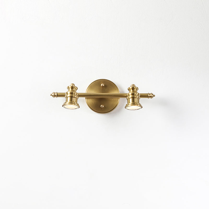 Adjustable Brass Wall Sconce with Multiple Spotlights – Indoor Track Light Fixture for Living Room, Bedroom & Hallway – Hardwired MR16 Lamp | Lonoma