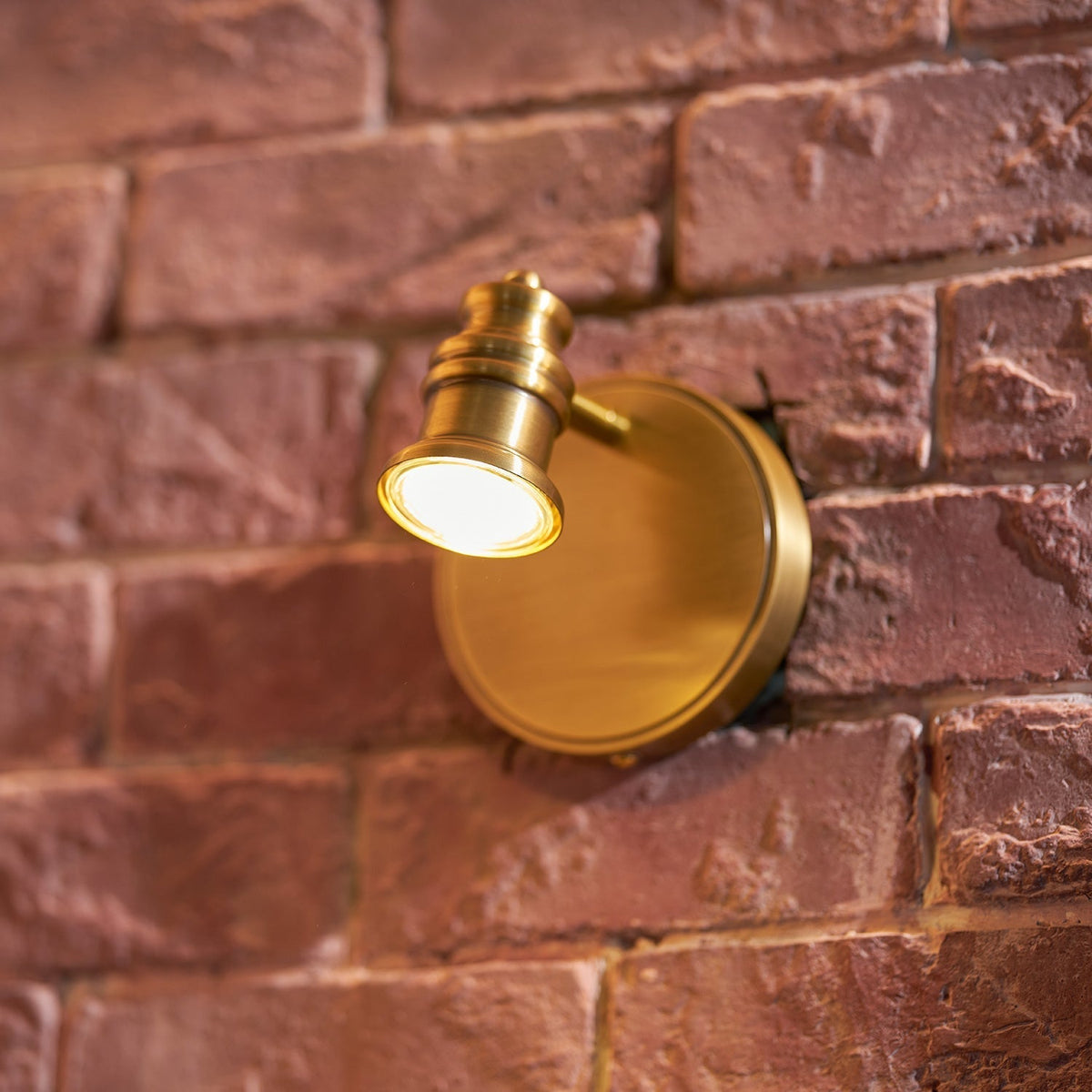 Adjustable Brass Wall Sconce with Multiple Spotlights – Indoor Track Light Fixture for Living Room, Bedroom & Hallway – Hardwired MR16 Lamp | Lonoma
