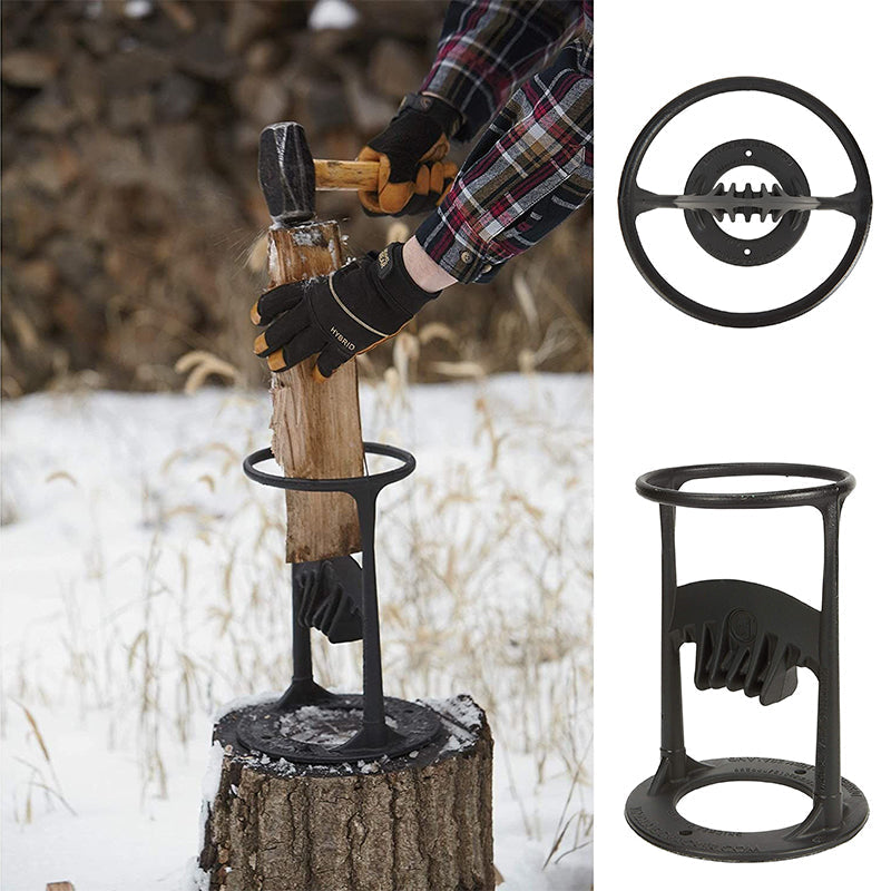 Cast Iron Log Splitter, 10.5 in Manual Wood Splitting Wedge with Safety Ring for Firewood, Fireplace, Wood Stove and Camping | Lonoma