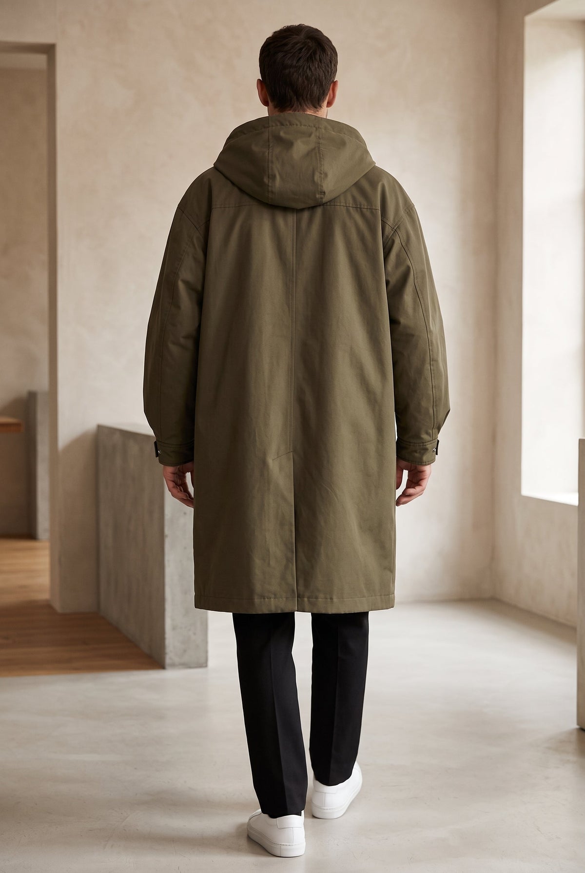 Men's Waterproof Rain Jacket with Adjustable Hood and Zip Closure for Outdoor Commuting Travel | Lonoma