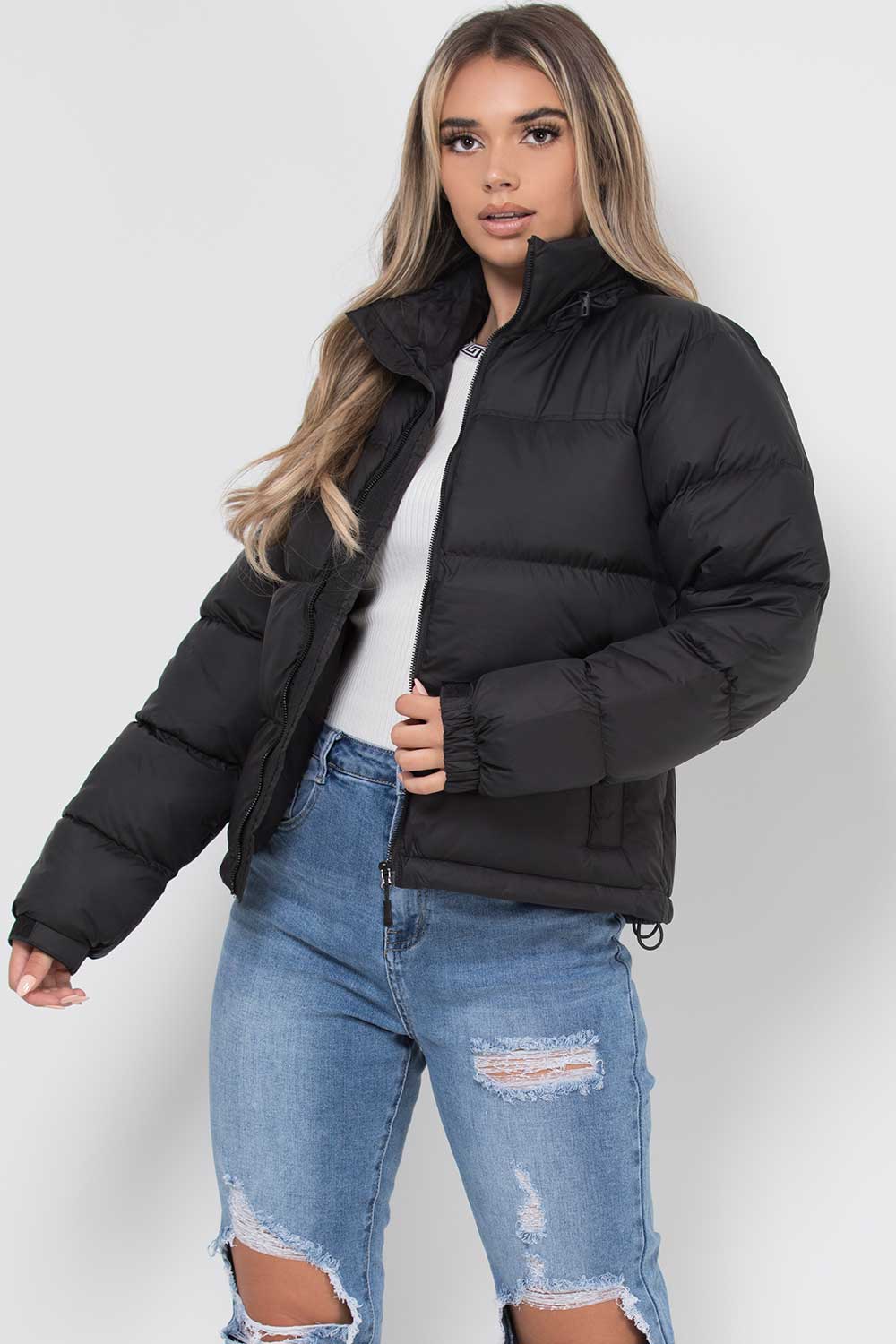 Women's Insulated Long Puffer Coat with Hood – Adjustable Drawstring, Hip-Length Coverage, Secure Zipper Pockets – Winter Warmth for | Lonoma
