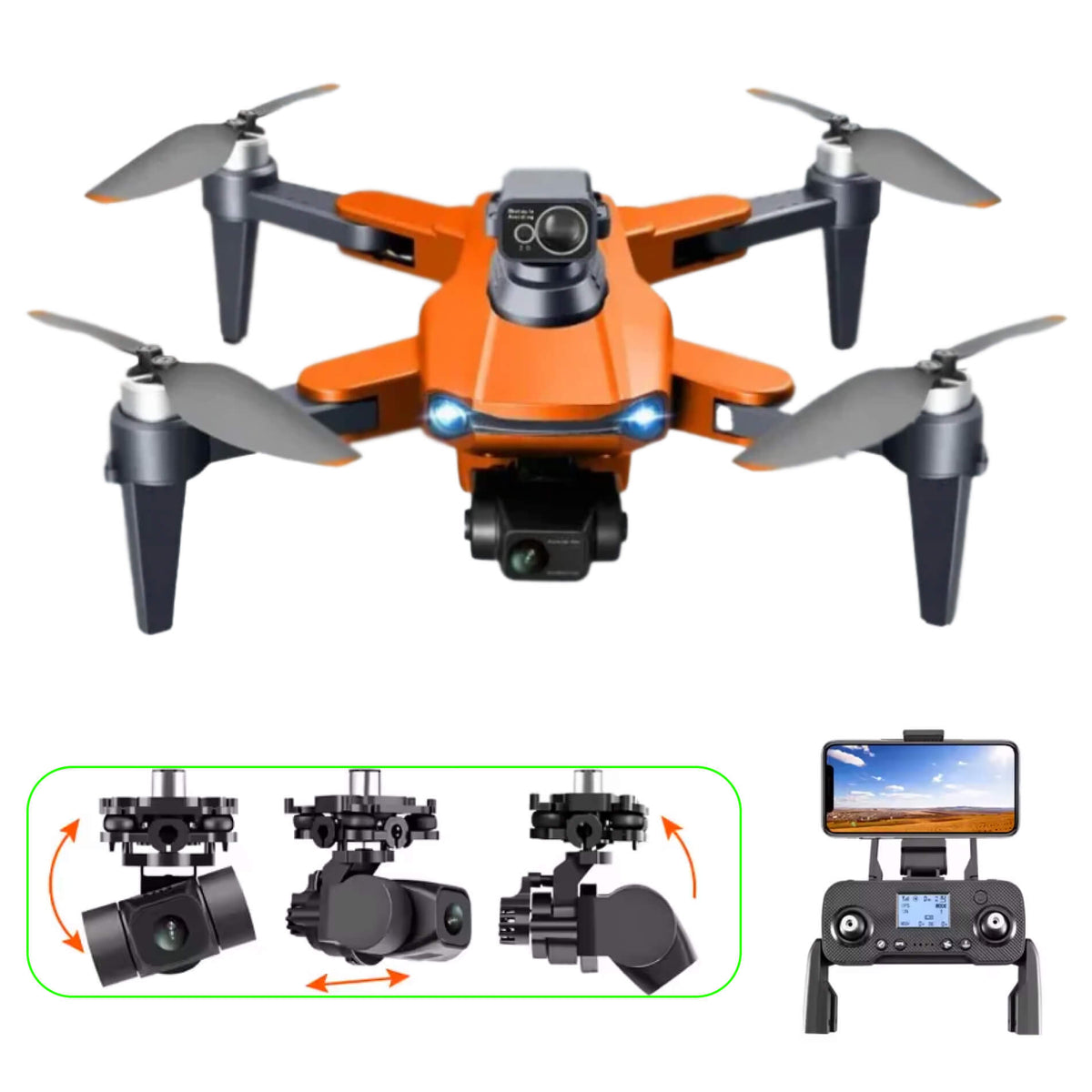 8K Dual Camera GPS Drone, Brushless Motor Aerial Photography Drone with Obstacle Detection, Auto Return, Stabilized Video | Lonoma