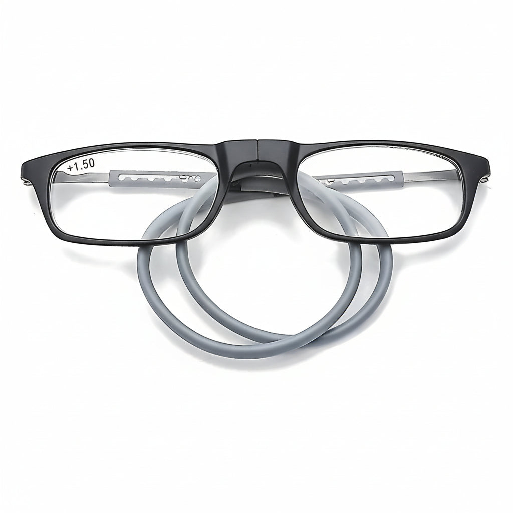 Folding Reading Glasses with Magnetic Temples and Neck Cord — Hands-Free Vision for Work, Travel & Home | Lonoma