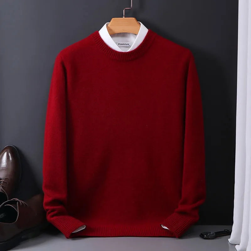 Men's Premium Cashmere Crewneck Sweater - Classic Pullover for Work, Casual Everyday Style, Business & Leisure | Lonoma