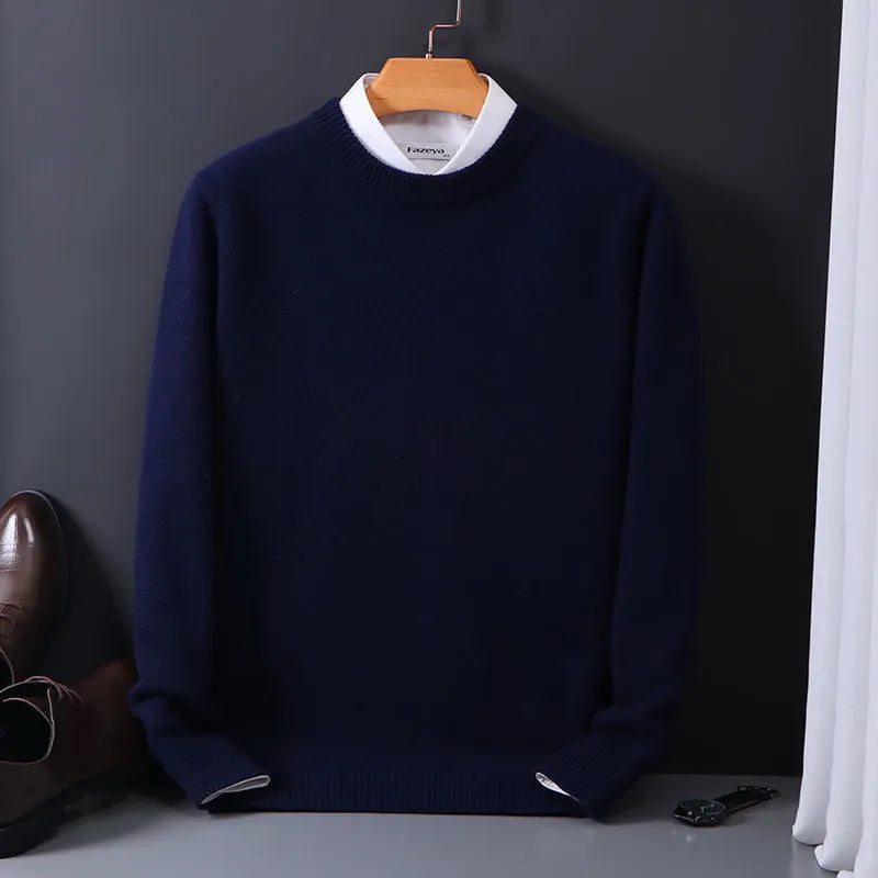 Men's Premium Cashmere Crewneck Sweater - Classic Pullover for Work, Casual Everyday Style, Business & Leisure | Lonoma