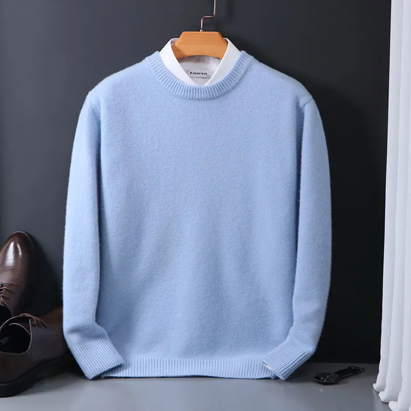 Men's Premium Cashmere Crewneck Sweater - Classic Pullover for Work, Casual Everyday Style, Business & Leisure | Lonoma
