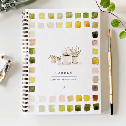 Beginner Watercolor Paint Book with Templates & Step-by-Step Lessons for Relaxing Art Projects Adults Kids Teens | Lonoma
