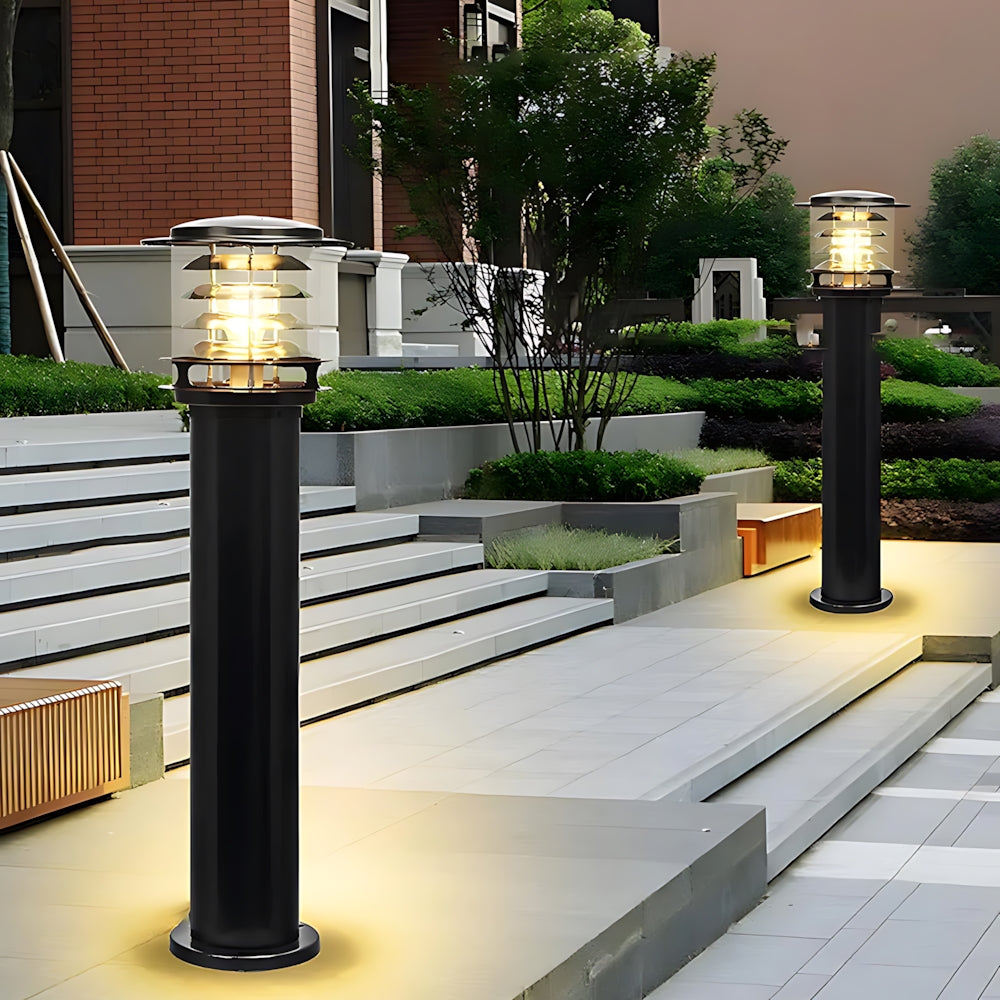 Outdoor Post Light Aluminum Pathway Bollard Lamp 24-32 inch Waterproof IP65 for Driveways Gardens Patios Villa Landscaping | Lonoma