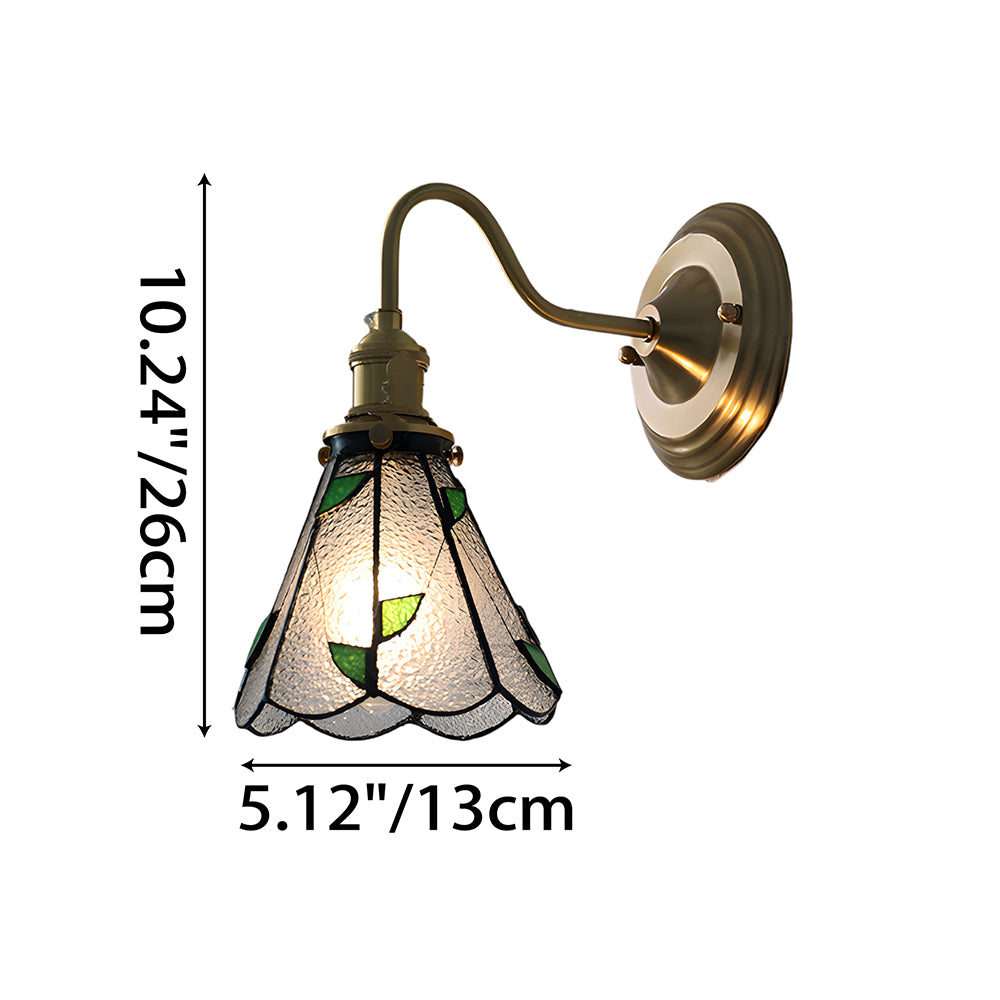 Art Deco Stained Glass Wall Sconce with Copper Finish – Vintage Style Accent Lighting for Hallway, Study Room, Living Room – E27 Socket | Lonoma
