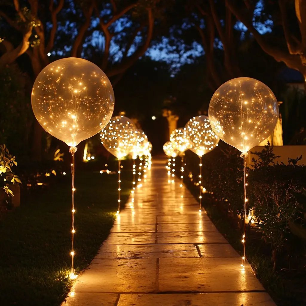 Light-Up Clear Balloons 18 Inch with Battery LED String Warm White Glow for Parties Weddings Birthdays Indoor Outdoor Decorations | Lonoma