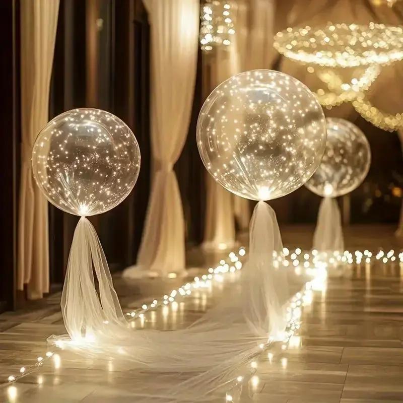 Light-Up Clear Balloons 18 Inch with Battery LED String Warm White Glow for Parties Weddings Birthdays Indoor Outdoor Decorations | Lonoma
