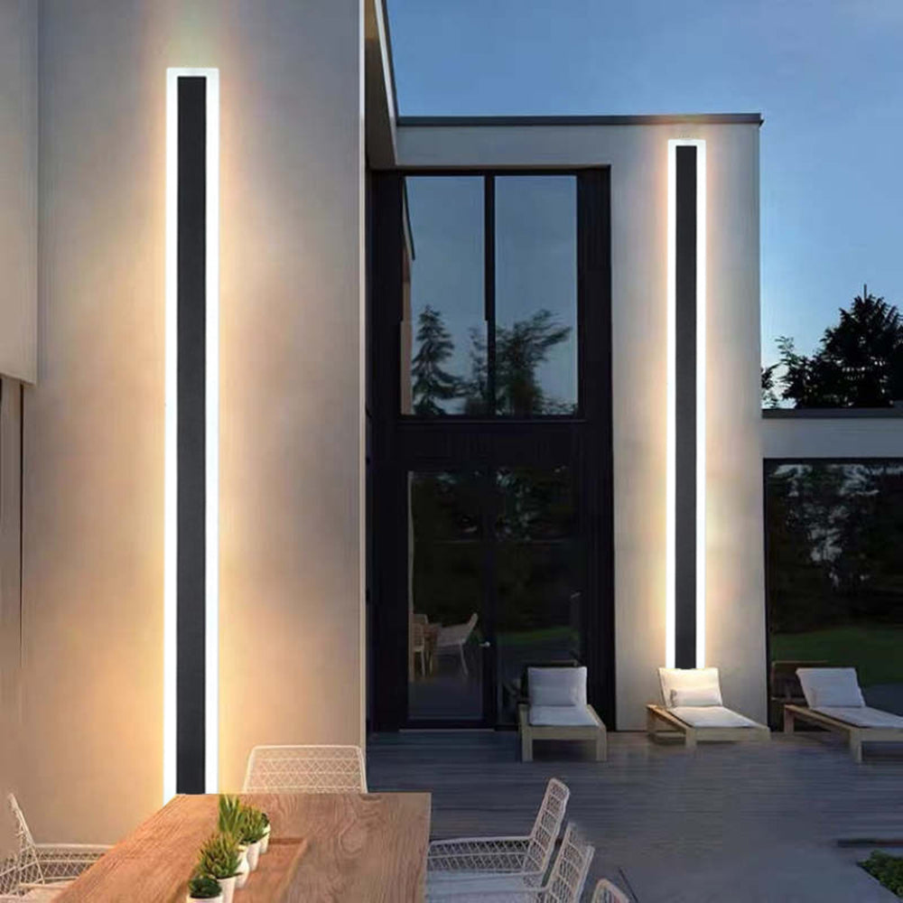 IP65 Waterproof LED Outdoor Wall Sconce Metal Acrylic Panel Black Fixture 12W-60W for Patio Garden Entry Walkway Exterior Lighting | Lonoma