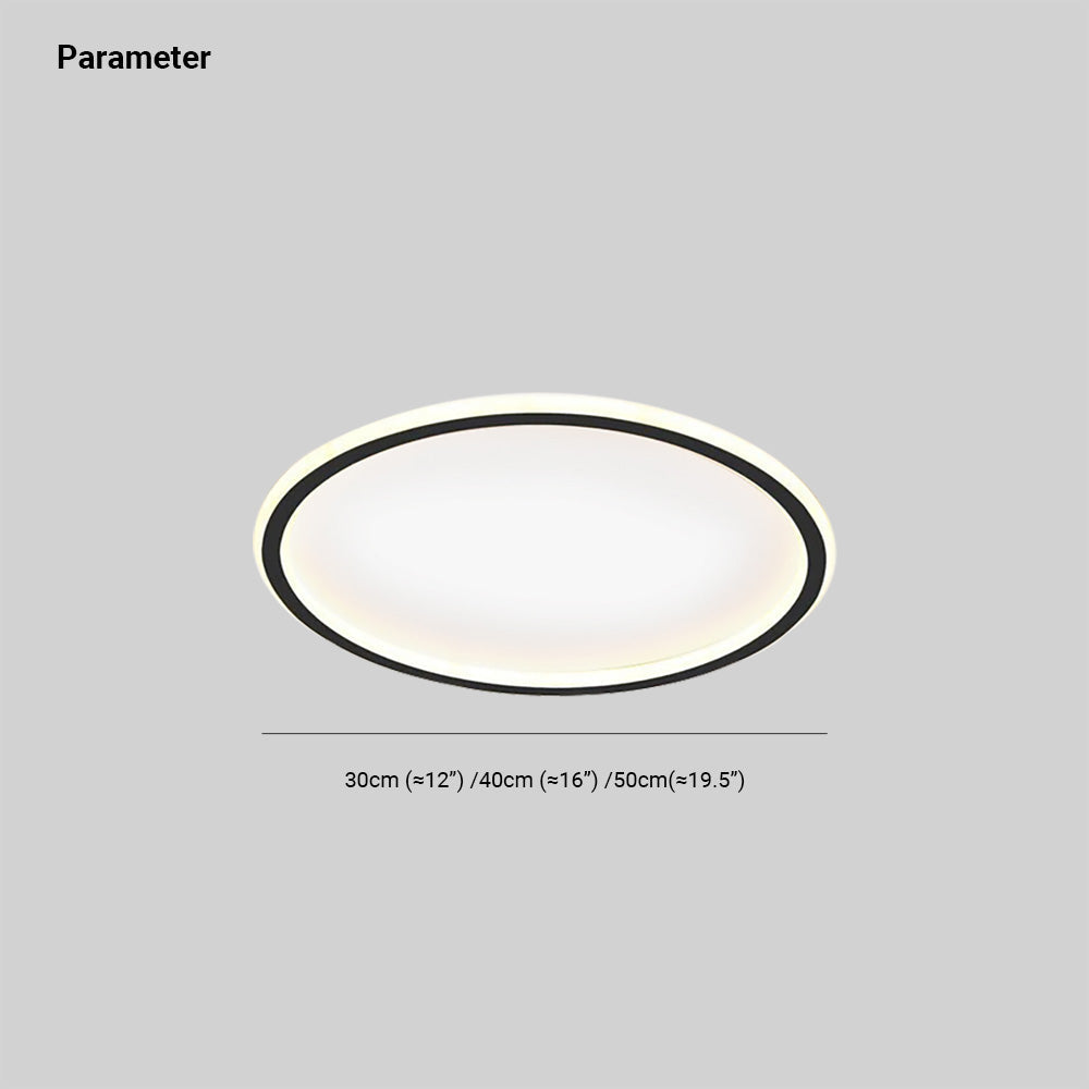 Round Flush Mount Ceiling Light Fixture LED Dimmable Metal Acrylic Shade Hardwired Modern Overhead Lighting for Bedroom Hallway Kitchen | Lonoma