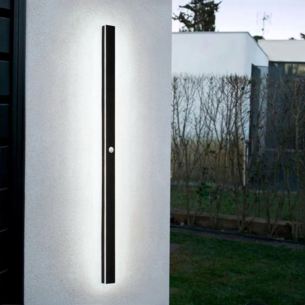 LED Linear Outdoor Wall Light Fixture Black Metal IP65 Weather-Resistant for Patio Garden Pathway Entry Modern Exterior Sconce | Lonoma