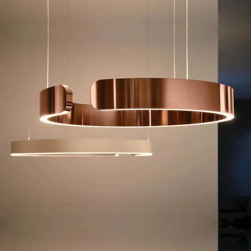 Modern LED Ring Pendant Light — Dimmable Circle Hanging Ceiling Fixture for Dining Room Kitchen Island Bedroom Living Room Contemporary | Lonoma