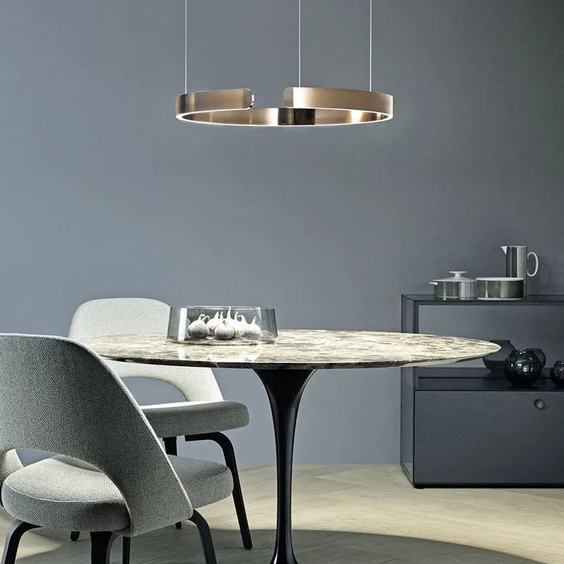 Modern LED Ring Pendant Light — Dimmable Circle Hanging Ceiling Fixture for Dining Room Kitchen Island Bedroom Living Room Contemporary | Lonoma